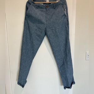 NWT GAP womens size 8 Tall casual girlfriend chambray blue khaki pants